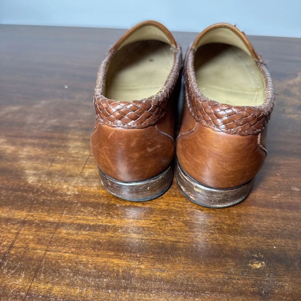 Allen Edmonds Maxfield Tassel Loafers Brown Sz 9.5 B Leather Office formal